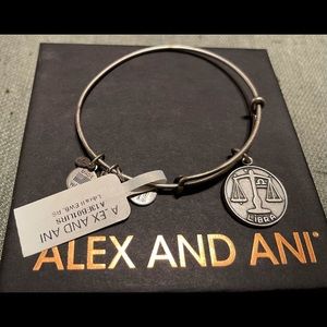 Libra Alex and Ani silver charm bangle.